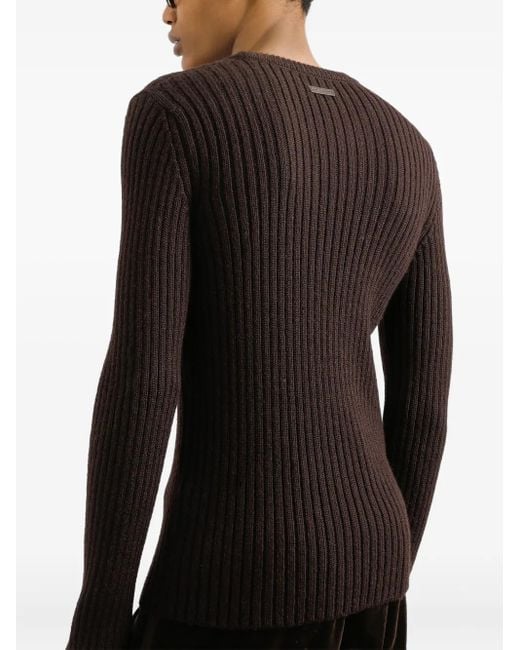 メンズ Dolce & Gabbana リブニット セーター Black