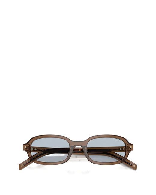 Prada White Rectangle-Frame Sunglasses