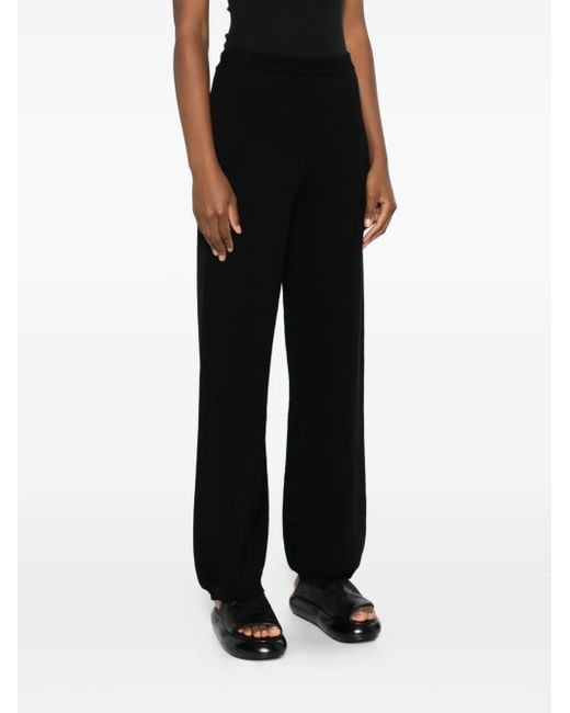 Hannes Roether Black Elastic-Ankles Pants