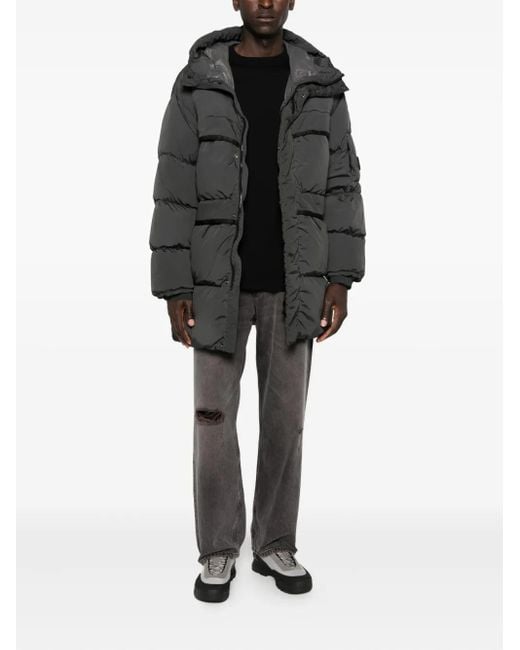 C P Company Gray Hooded Padded Jacket for men