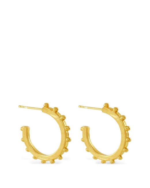 Ottoman Hands Metallic Aida Beaded Hoop Earrings