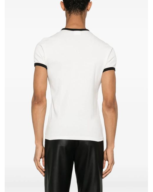 Courreges White Fitted Short-Sleeve T-Shirt for men