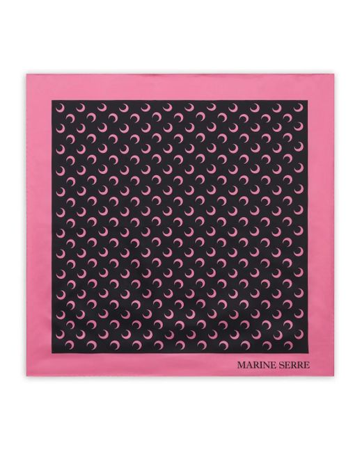 MARINE SERRE Black Moon Silk Scarf