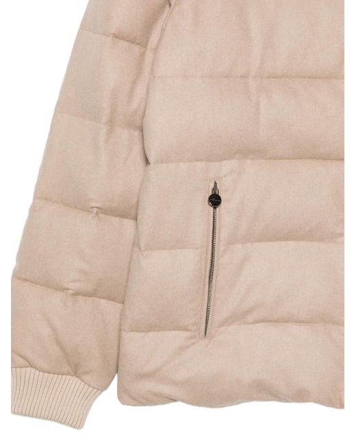 Kiton Natural Quilted High-Neck Jacket for men