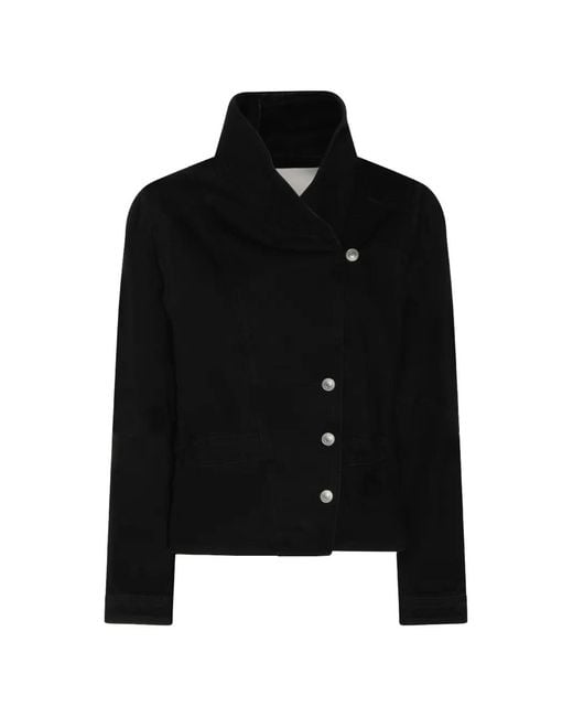 Isabel Marant Black Asymmetric-Fastening Denim Jacket