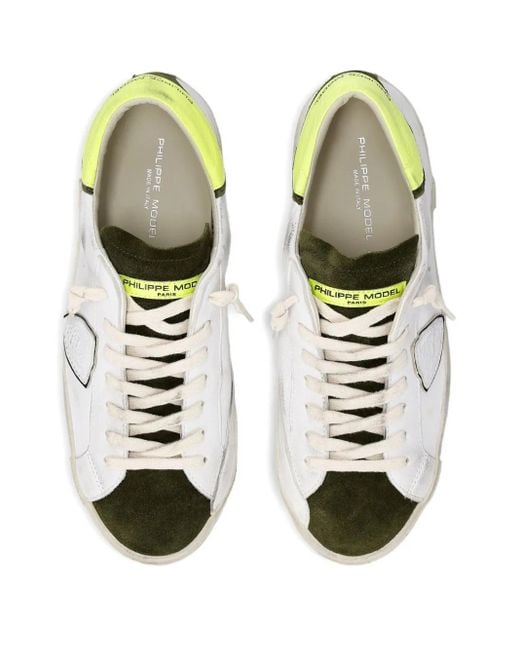 Philippe Model White Panelled Low-Top Sneakers for men
