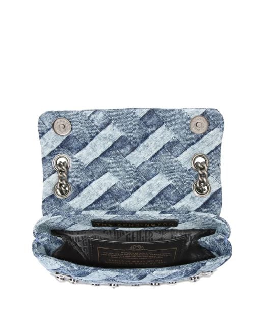 KG by Kurt Geiger Blue Mini Kensington Tasche mit Kristallverzierung