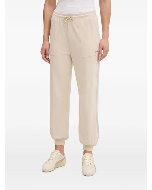 EA7 Natural Core Logo-Plaque Drawstring Track Pants