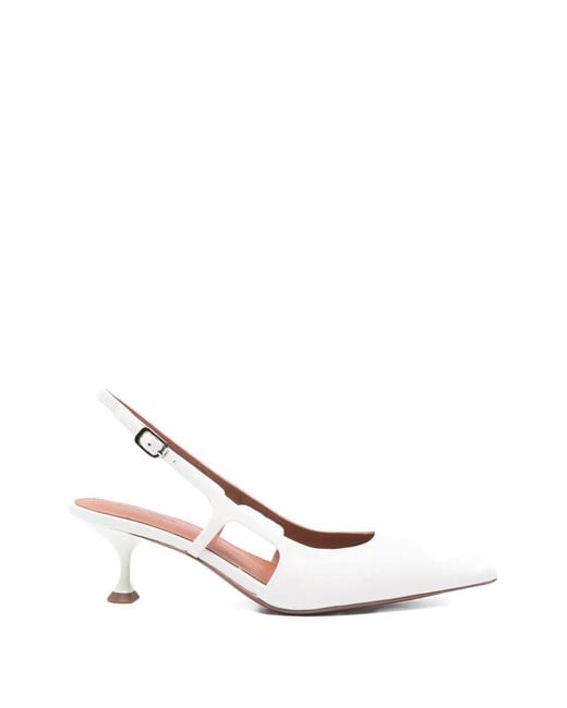Lola Cruz White Carmen Cut-Out Slingback Pumps