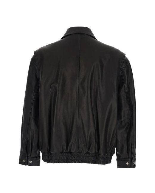 DUNST Black Front-Pockets Leather Jacket for men