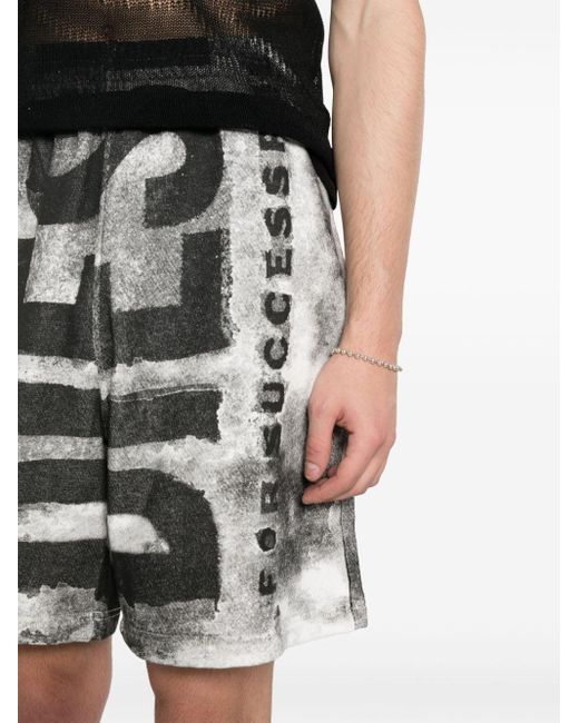 DIESEL Shorts Met Print in het Gray voor heren