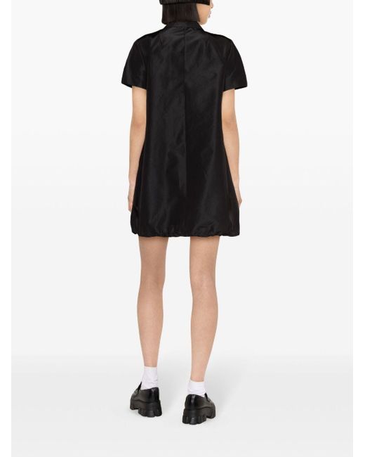Prada Black Hemd-Minikleid mit Reißverschluss