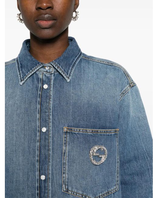 Gucci Blue Interlocking G Denim Jacket