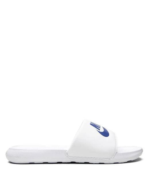 Nike White Victori Flat Slides for men