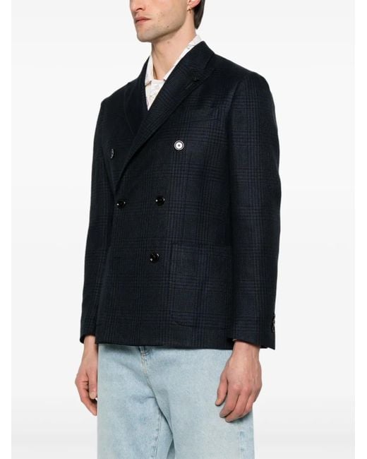 Lardini Blue Checked Blazer for men