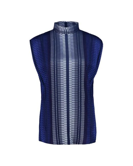 Zeus + Dione Blue Open-Back Blouse