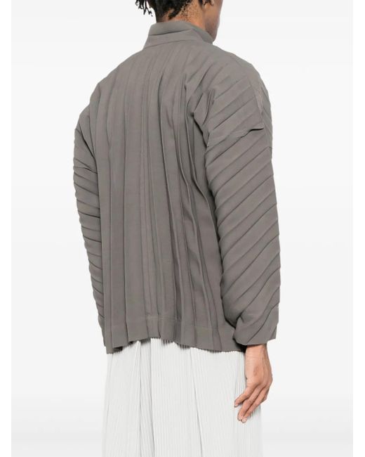 Homme Plissé Issey Miyake Gray Edge Pleated Jacket for men