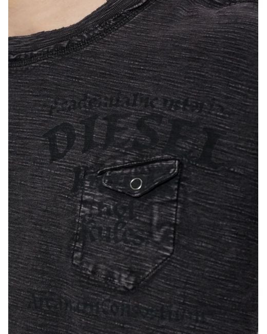 DIESEL Black Pocket T-Shirt for men