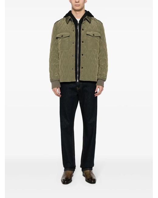 Tom Ford Green Padded Quilted Jacket for men