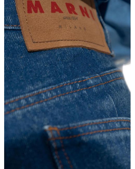 Vaqueros con parche del logo Marni de color Blue