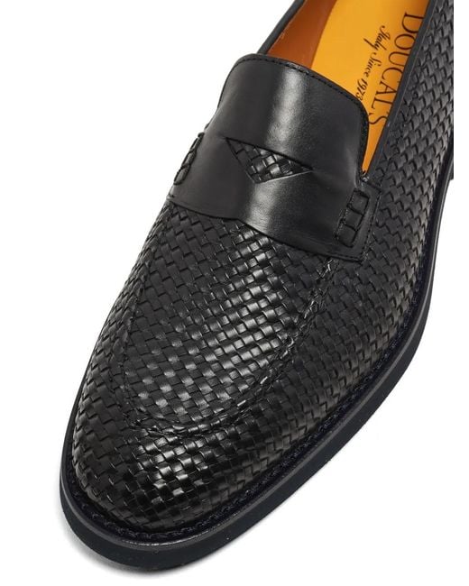 Doucal's Black Woven-Texture Loafers for men