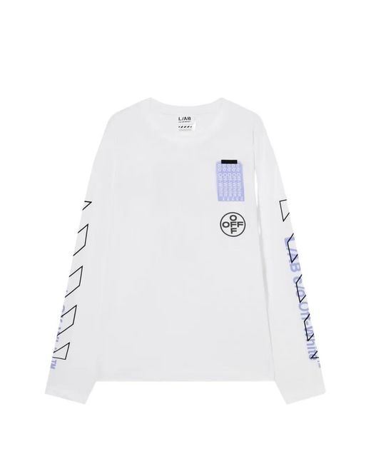 LAB C.O. OFF WHITE White Off Active Long-Sleeve T-Shirt for men
