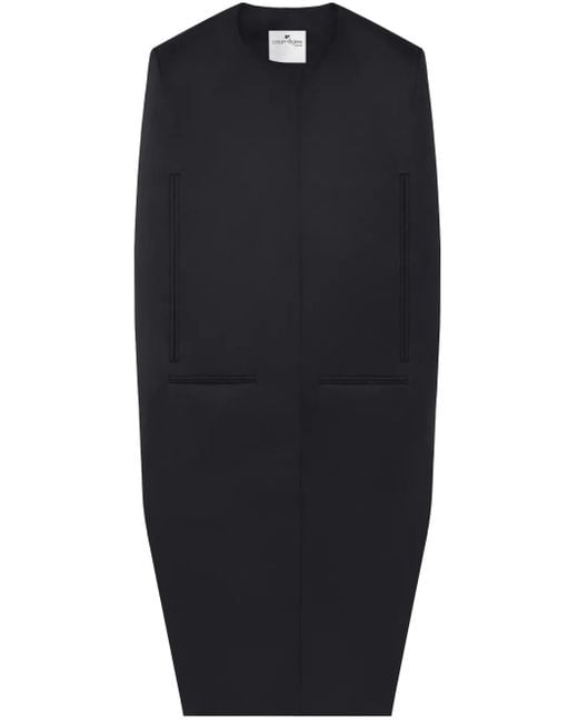 Courreges Blue Mantel Mit Satin-Finish