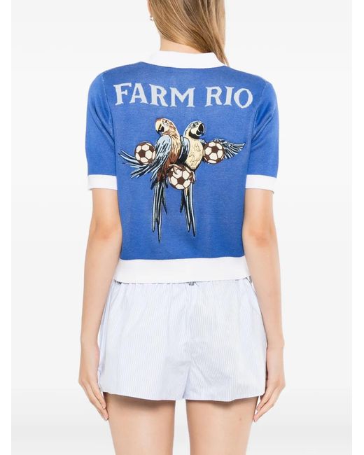 Farm Rio Blue Copa Polo Shirt