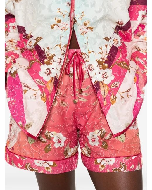 F.R.S For Restless Sleepers Red Fil Coupé Swan Shorts