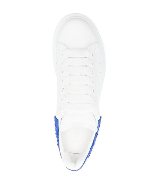Alexander McQueen Blue Sneakers mit Kristallen