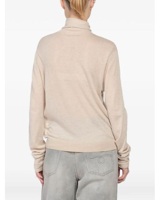 Extreme Cashmere White Thunder Roll-Neck Top
