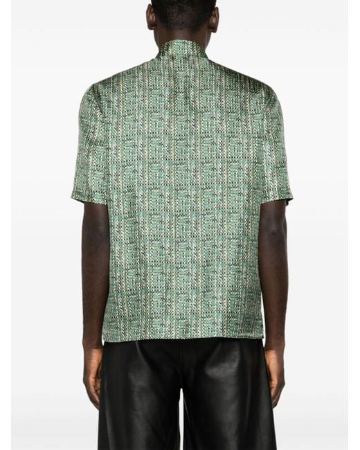 Fendi Overhemd Met Abstracte Print in het Green voor heren