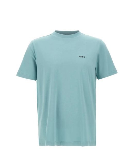 Boss Blue Logo-Print Short-Sleeve T-Shirt for men
