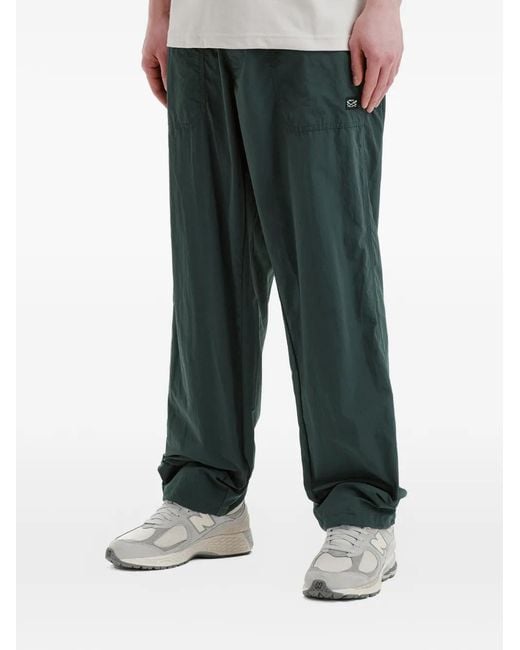 Chocoolate Green Logo-Patch Trousers for men