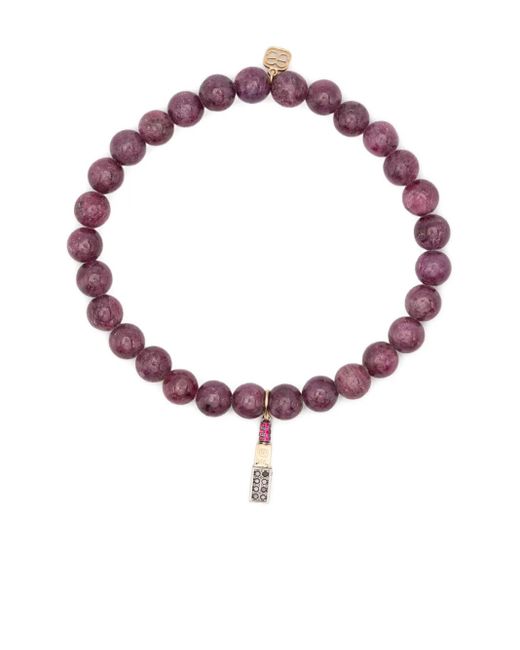 Pulsera en oro amarillo de 14 ct con diamantes y rubíes Sydney Evan de color Purple