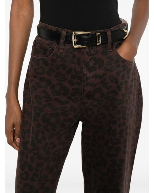 Rag & Bone Gray Shea Leopard-Print Jeans