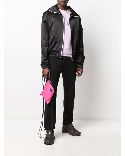 Amiri Black Zip-Up Satin Track Jacket for men