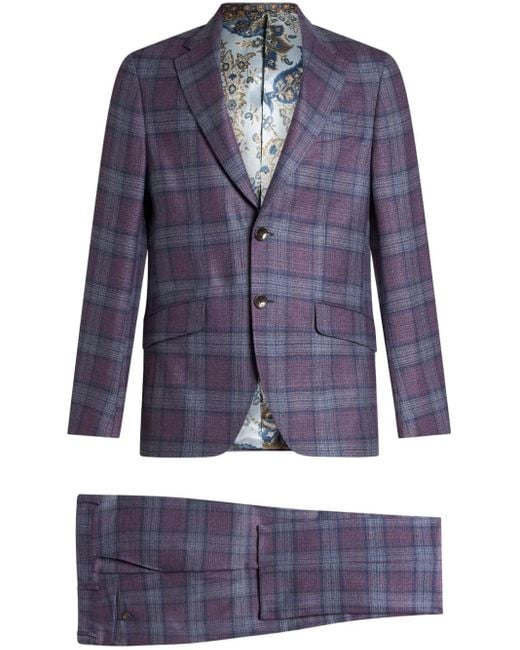 Etro Zweiteiliger Anzug Mit Karomuster in Blue für Herren