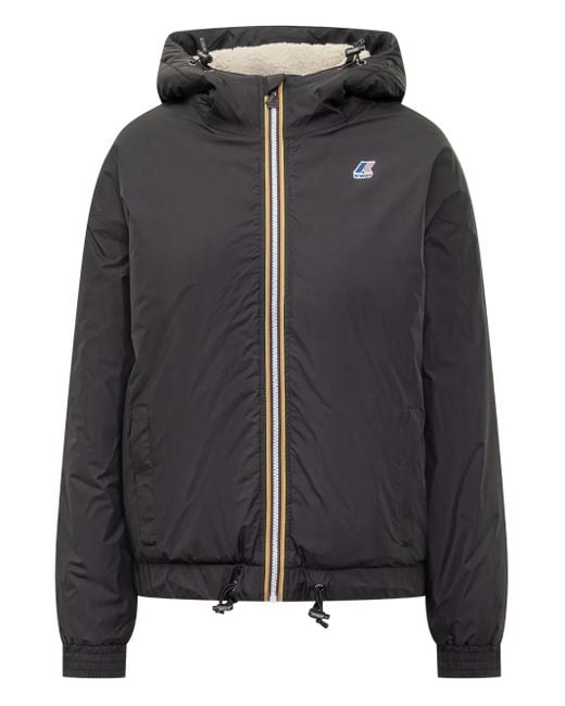 K-Way Black Albine Zip Hooded Jacket