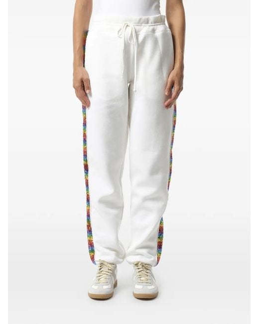 Marc Jacobs White Glitter-Stripe Track Pants