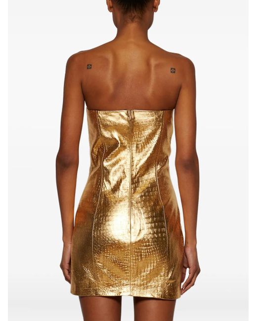 The New Arrivals Ilkyaz Ozel Yellow Rochelle Mini Dress