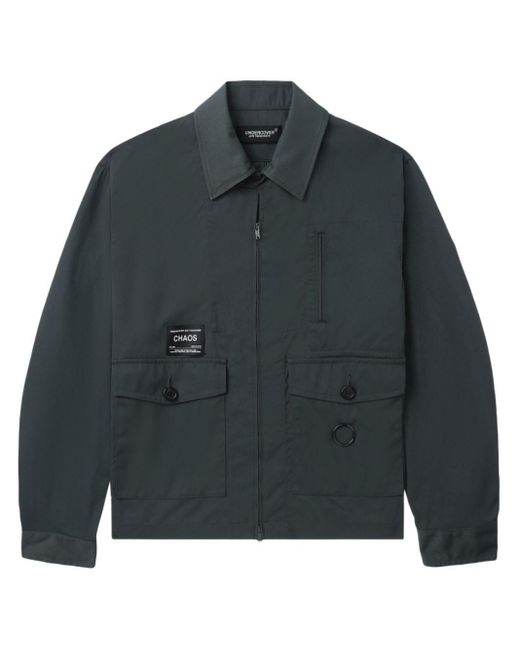 Undercover Blue Logo-patch Twill Shirt Jacket for men