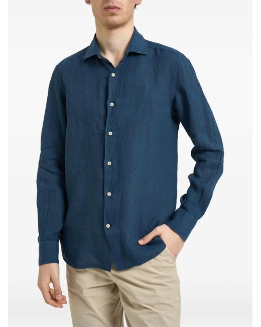 Mc2 Saint Barth Blue Pamplona Long-Sleeve Shirt for men