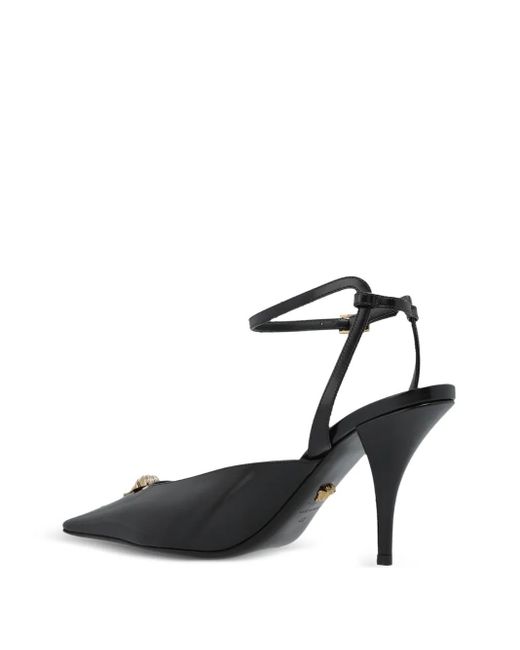 Versace メドゥーサ 85mm ポインテッドトゥ パンプス Black