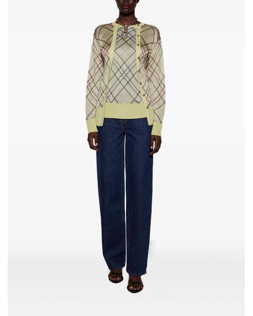 Rabanne Gray Checked Cardigan