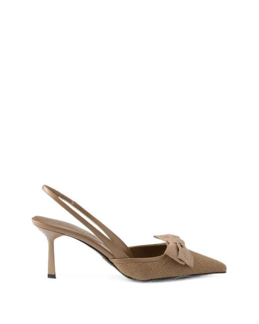 Prada Metallic Fabric Slingback Pumps