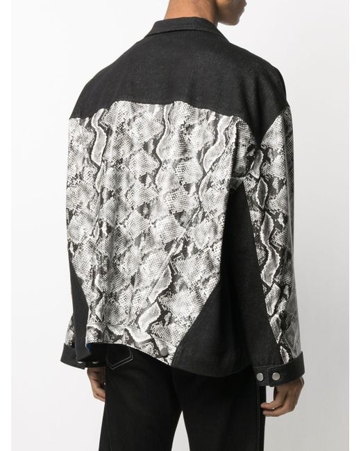 Koche Snakeskin-print Denim Jacket in 