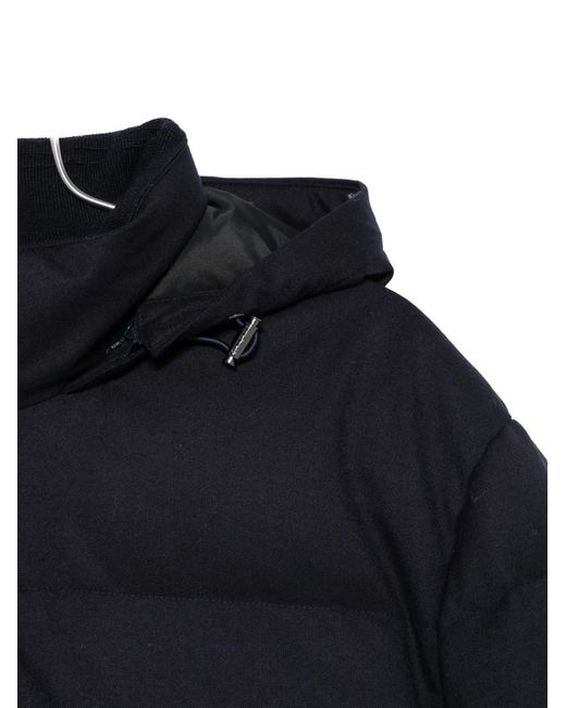 Canali Blue Hooded Padded Jacket for men