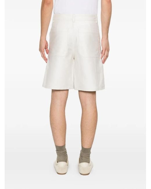 A.P.C. White Belt-Loops Patch-Pockets Shorts for men