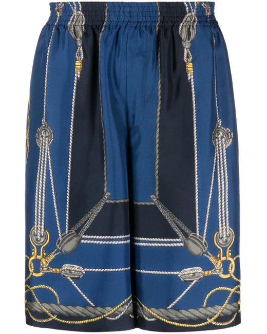Versace Blue Twill Bermuda Shorts for men
